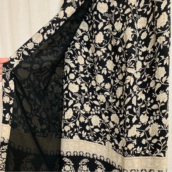 Talbots 1990’s 100% Silk Vintage Wrap Long Floral Elegant Formal Skirt 6 - Picture 5 of 11